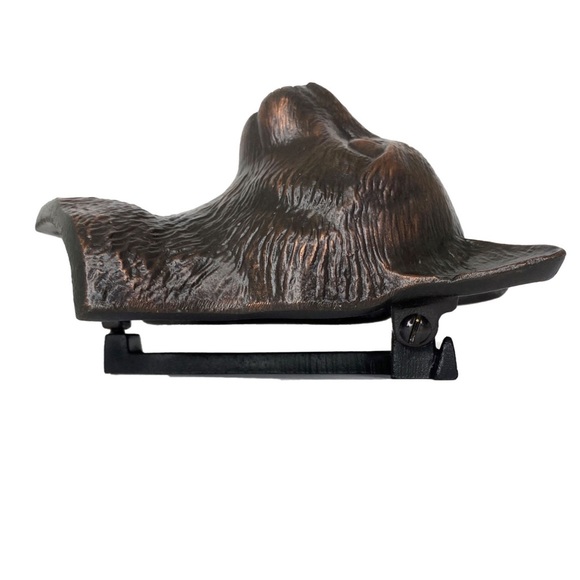 Pottery Barn Bronzed Oil Hand Cast Cat Shaped Door Knocker 🐈 - Picture 7 of 16